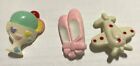 Lot of 3 80's Ice Cream Ballet Shoes Airplane Plastic Pin Pinbacks Brooch Taiwan