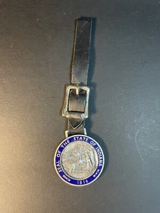 Indiana State Seal Watch Fob With Leather Strap The 19th State - Picture 1 of 9