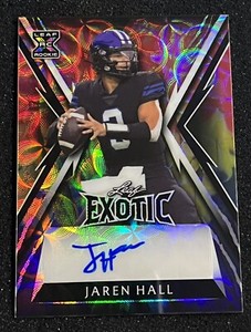 Jaren Hall 2023 Leaf Exotic Parrot Kaleidoscope Rookie Auto /6 #BA-JH3 Vikings