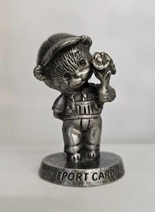 Avon Fine Pewter "Report Card Day" Teddy Bear Collectible Figurine - Picture 1 of 6