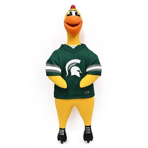 MICHIGAN STATE SPARTANS GUMMI HUHN HUND SPIELZEUG mit CLUCKER - Bild 1 von 1