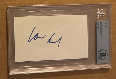 LOU REED SIGNED  INDEX CARD BAS BECKETT AUTHENTICATED BAS SLAB  HOF  10 AUTO Cover