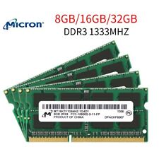 Micron 32GB 16GB 8GB PC3-10600S DDR3 1333MHz 204Pin CL9 SODIMM Laptop Memory RAM