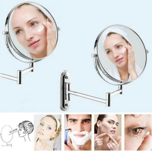 5x Magnifying Large Bathroom Mirror Wall Mounted Extending Long Arm 360° Swivel - Picture 1 of 12