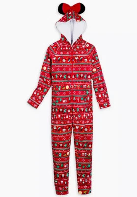 Disney Parks 2020 Minnie Mouse Vacaciones Navidad Body Pijama para Mujer GRANDE Foto 1 de 3