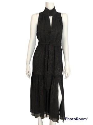 Vestido Diane Von Furstenberg DVF Ambrose Nuevo con Etiquetas Talla 14 Negro Dorado Detalle Lurex   Foto 1 de 4