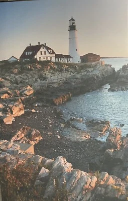 Portland Lighthouse Canvas Wall Art 24x36 Inches Large Shoreline New England - Image 1 of 3