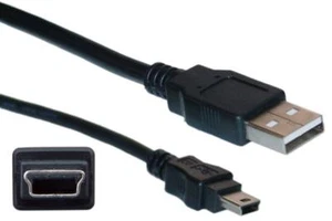 USB 2.0 A Male to Mini 5 Pin B Data Charging Cable Cord for GPS Camera MP3 MP4 - Picture 1 of 5