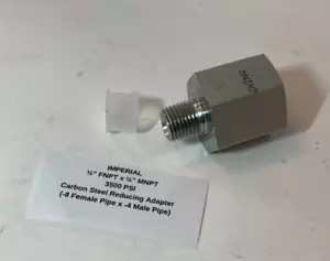 IMPERIAL 1/2" FNPT x 1/4" MNPT 3500 PSI Carbon Steel Reducing Adapter (-8 x -4) - Picture 1 of 4