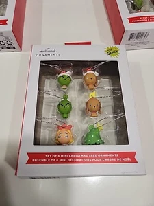 Hallmark Dr. Seuss “El Grinch” Juego de 6 Mini Adornos de Navidad Nuevo en Paquete - Imagen 1 de 4