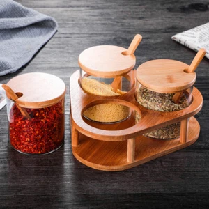 Sugar Dispenser Tins Clear Seasoning Pot Glass Seasoning Jars - Picture 1 of 12