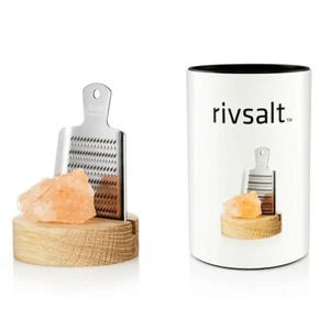 Rivsalt grattugia sale rosa Himalayano con supporto in legno - Foto 1 di 1