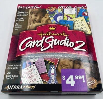 Sierra Home Hallmark Card Studio 2 Deluxe CD Set Windows 95/98 PC Vintage 2000 - Image 1 of 4