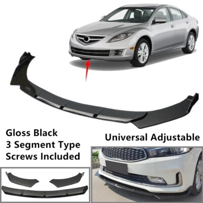Fit For Mazda 6 2009-2013 Front Bumper Lip Spoiler Universal 3 Segment Type Foto 1 de 4