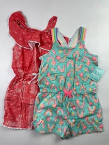 2 Lot Girl's 7/8 Wonder Nation and Cynthia Rowley Rompers - Picture 1 of 6