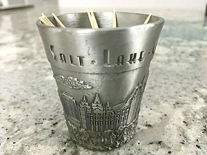 Vintage Superb pewter toothpick holder souvenir Salt Lake City USA - Picture 1 of 8
