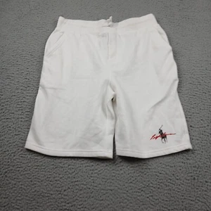 Polo Ralph Lauren Shorts Boys XL (18-20) White Sweat Athletic Activewear Pony - Picture 1 of 7