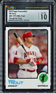 2019 Topps Transcendent VIP Party Mike Trout 1973 #38/83 CSG 10 !!! - Bild 1 von 2
