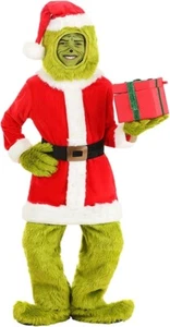 Amycute Grinch Weihnachtsmann Kostüm Erwachsene Herren Weihnachtsanzug Weihnachten Outfit Small. - Bild 1 von 7
