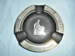 ROYAL BAYREUTH BAVARIA CORINTHIAN WARE WHITE ON BLACK ASHTRAY VGUC 1930's - Picture 1 of 5