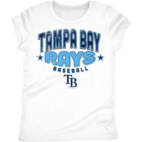 Tampa Bay Rays Girls White Short Sleeve Graphic Tee Size 14/16 Cover