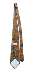 Corbata Valentino Cravatte 100% Seda Naranja Diseño Geométrico Hecha a Mano en Italia - Imagen 1 de 3