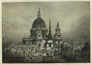 Mortimer Menpes (1855-1938) Pencil Signed Etching - St. Paul's Cathedral London - Picture 1 of 10