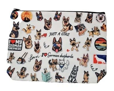 Pastor Alemán Perro Amante Cosmético Maquillaje Estuche para Lápices Bolsa con Cremallera Niñas Bolso Foto 1 de 4