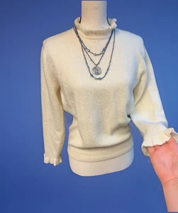 Maglione lana angora vintage anni 60 Deans Of Scotland 38 avorio capesante volant cottage - Foto 1 di 5