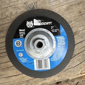 Wildcat A24R Metal General Purpose Grinding Wheel 7" x 1/8" x (5/8-11) Type 27 - Picture 1 of 3