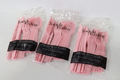 Creative Converting Heavy-Weight Plastic Classic Pink 24 Per Pack 72 Ct - Image 1 of 4