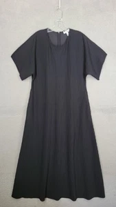 Cos Black Pleated Dress Medium Pleats Please Short Sleeve Pockets Casual Party - Picture 1 of 8
