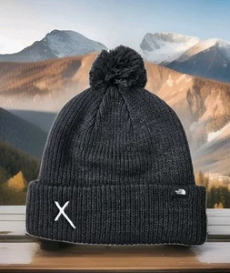 Cappello berretto TNF North Face Pom OSFA unisex nero/erica acrilico nuovo senza etichette polsino/uncuff - Foto 1 di 13