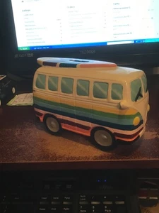 VW CAMPERVAN  CERAMIC RAINBOW  MONEY BOX SURFBOARD   BIRTHDAY CHRISTMAS  CHARITY - Picture 1 of 2