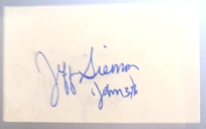 Jeff Siemon Minnesota Vikings Hand-Signed Index Card - Picture 1 of 1