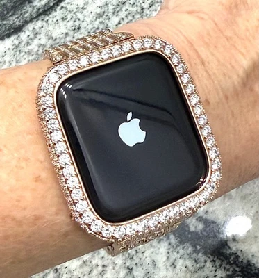 45 mm Rose Gold Lab Diamond Apple Watch case Apple Watch cover Apple Watch bling - Image 1 of 4