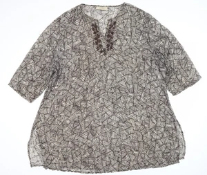 Ann Harvey Women's Plus-Size Brown Tunic Top - Picture 1 of 12