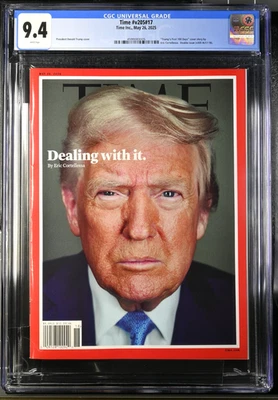 CGC 9.4 DONALD TRUMP TIME Vol. 205 #17 - Magazine May 26, 2025 "Dealing With It" - Image 1 of 4