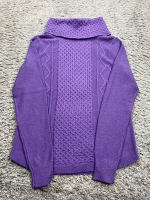 Ann Taylor Sweater Women Small Plum Purple Cable Knit Wool Blend Turtleneck NWT - Image 1 of 4