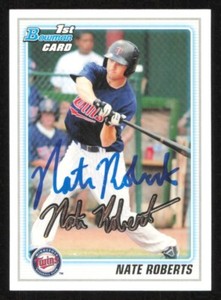 NATE ROBERTS Autograph Baseball card auto MINNESOTA TWINS