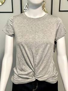 NWT Art Class Gathered Heather Gray Short Sleeve Shirt Size Large - Picture 1 of 8