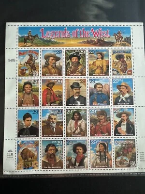 Scott #2869 Legends of the West Pane of 20 29¢ Stamps (1994) - Image 1 of 2
