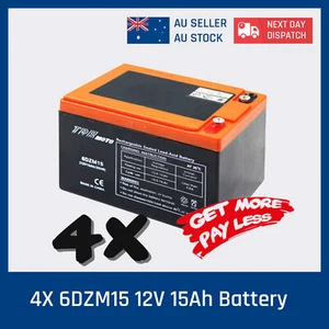 4 X 12V 15AH Sealed AGM Battery for UPS Scooter Ebike Jumpstart Disability 48V - Picture 1 of 9