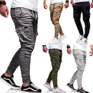 Herren Cargo Chino Hose Jogger Jeans Cargohose Jogginghose Stretch Pants NEU - Bild 1 von 6
