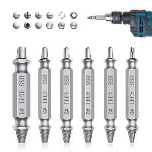 Damaged Screw Extractor Set - 6Pcs Double Head Drills with 1Pc Storage Box - Picture 1 of 7