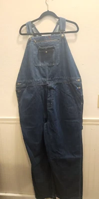Mono con tirantes Craftsman para hombre talla 42 x 30 azul denim granjero carpintero #49 Foto 1 de 4