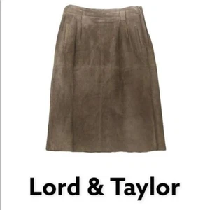 Lord & Tylor Vintage Braun Wildleder Leder Midi Bleistiftrock 10 - Bild 1 von 10