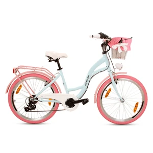 Goetze Mood 24 Zoll Retro Rad LED Citybike Mädchen Tiefeinsteiger 6 Gang & Korb! - Zdjęcie 1 z 7