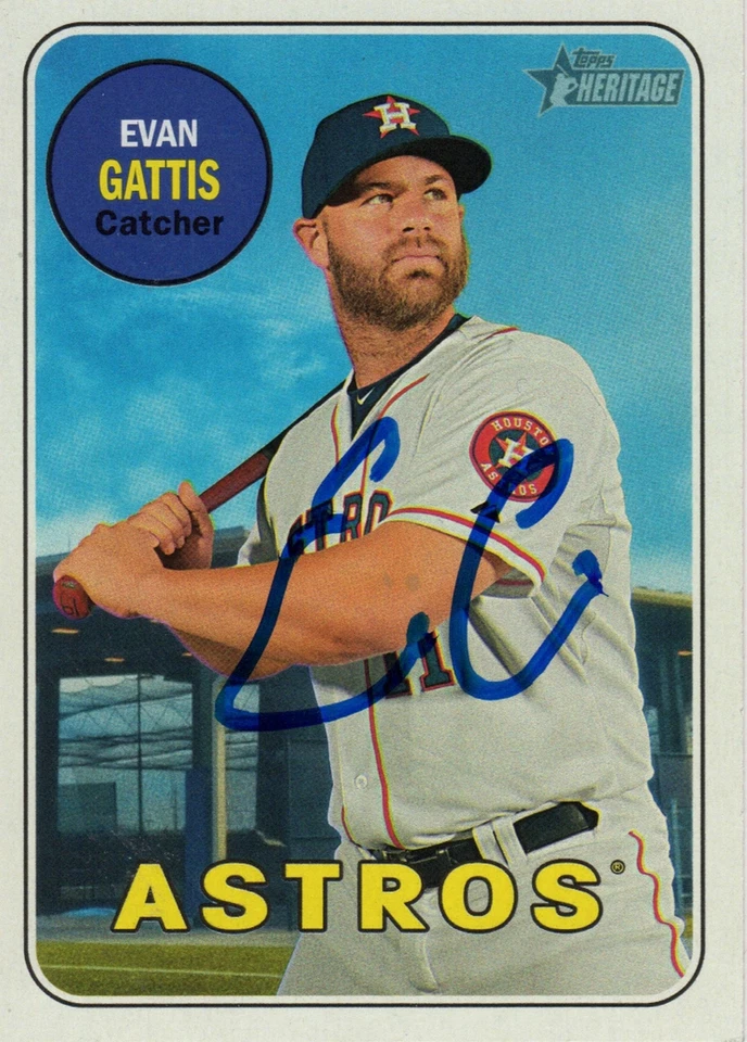 Houston Astros Evan Gattis Signed Trading Card 2018 Heritage COA - Image 1 of 1