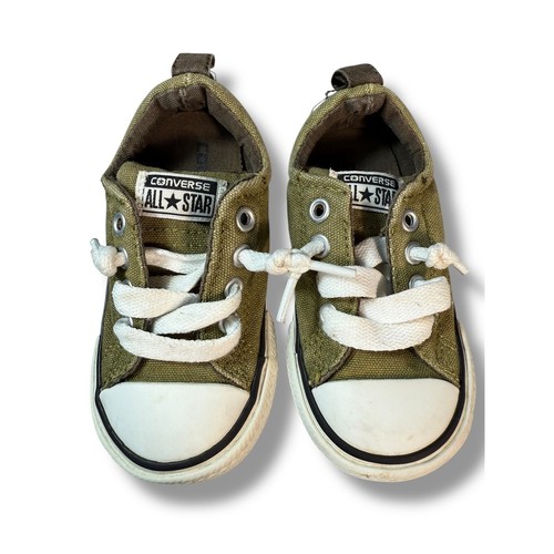 Scarpe da bambino Converse All Star verde oliva sneakers in tela taglia US 6